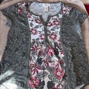 ❤️(3/$10)❤️Style &co army green with flowers sz xs